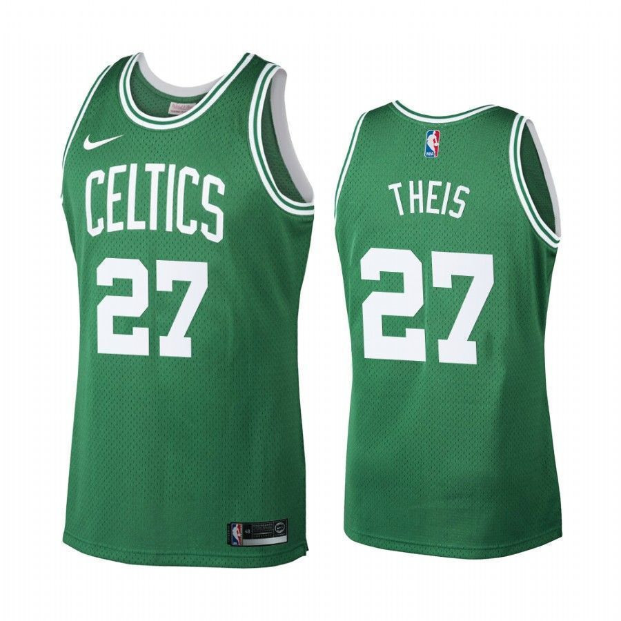 Men's Boston Celtics 27 Daniel Theis Green Hardwood Classics Jersey - JS765 