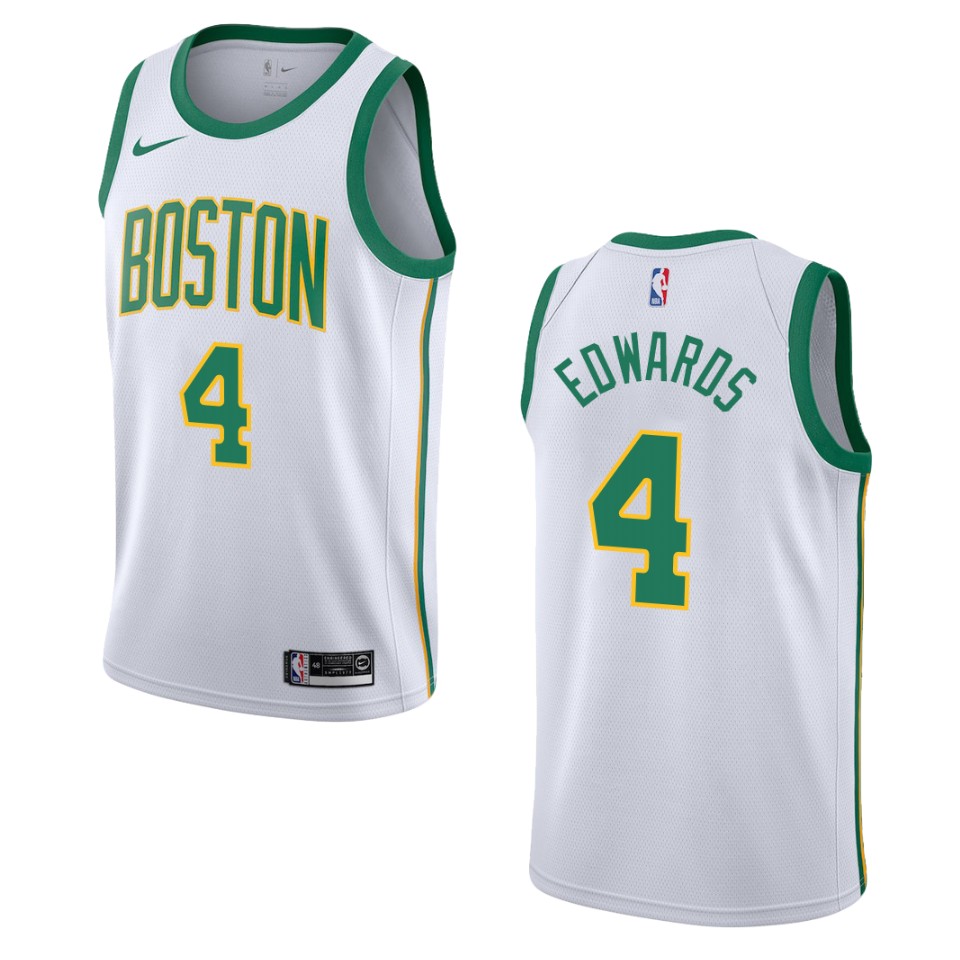 Men's Boston Celtics #4 Carsen Edwards City Swingman Jersey - White