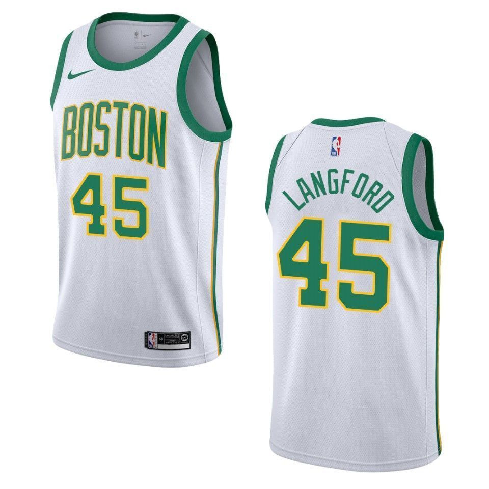 Men's Boston Celtics 45 Romeo Langford City Swingman Jersey - White - JS675
