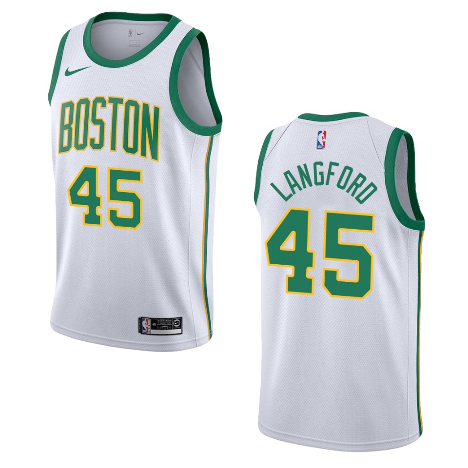 Men's Boston Celtics #45 Romeo Langford City Swingman Jersey - White