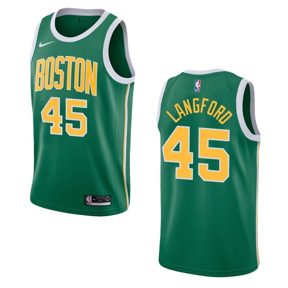 Men's Boston Celtics 45 Romeo Langford Earned Swingman Jersey - Green - JS433