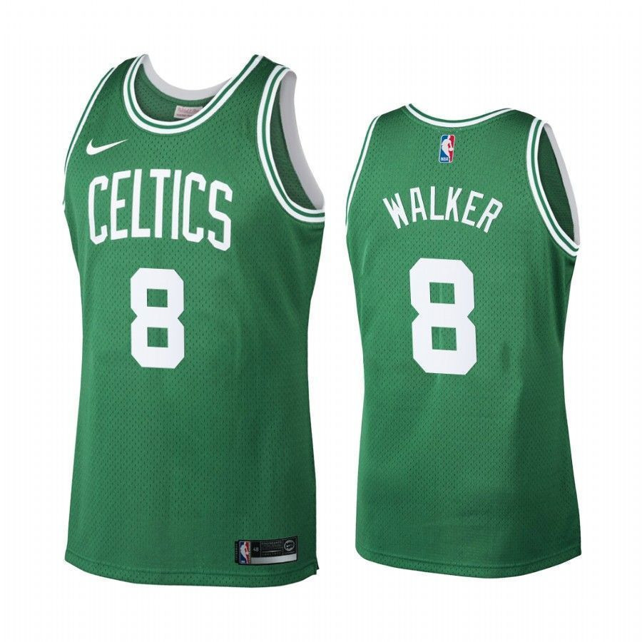 Men's Boston Celtics 8 Kemba Walker Green Hardwood Classics Jersey - JS363