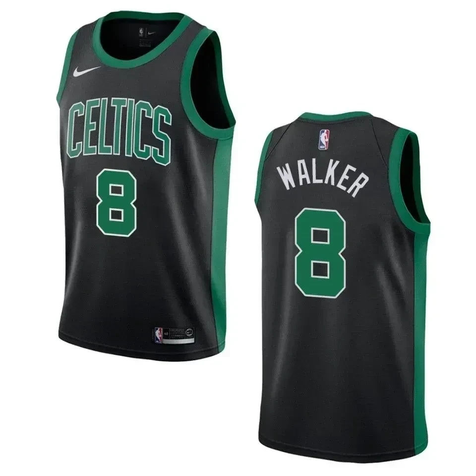 Men's Boston Celtics 8 Kemba Walker Statement Swingman Jersey - Black - JS614