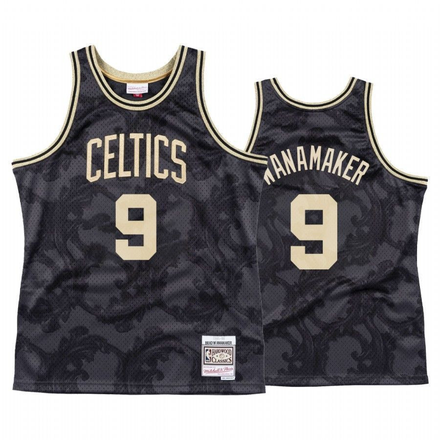 Men's Boston Celtics Brad Wanamaker Black Toile Black Jersey - JS254