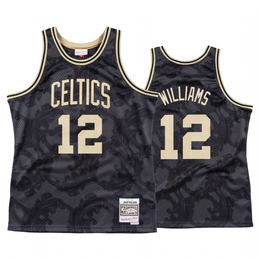 Men's Boston Celtics Grant Williams Black Toile Black Jersey - JS434