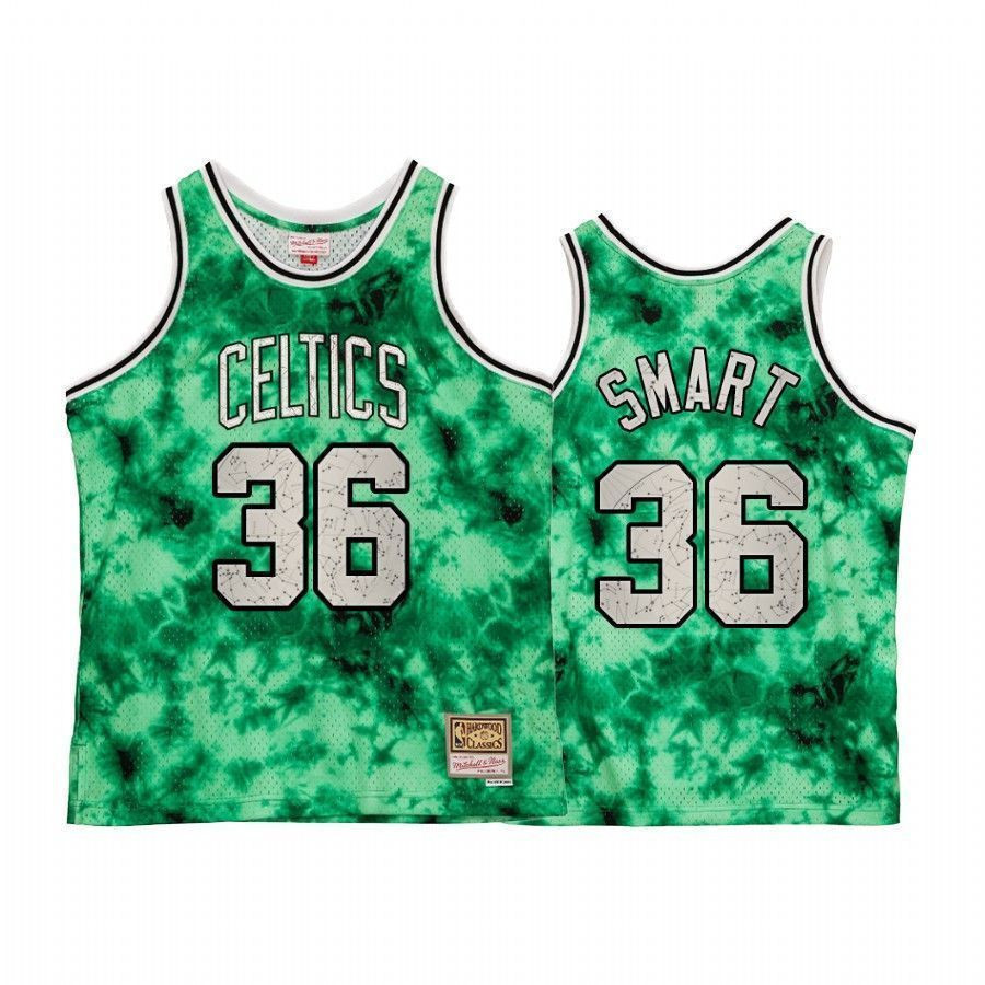 Men's Boston Celtics Marcus Smart Galaxy Constellation Jersey Green Vintage - JS408
