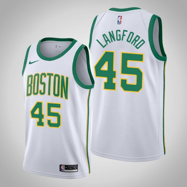 Men's Boston Celtics Romeo Langford 45 White Swingman Jersey - City Edition - Men Jersey - JS502