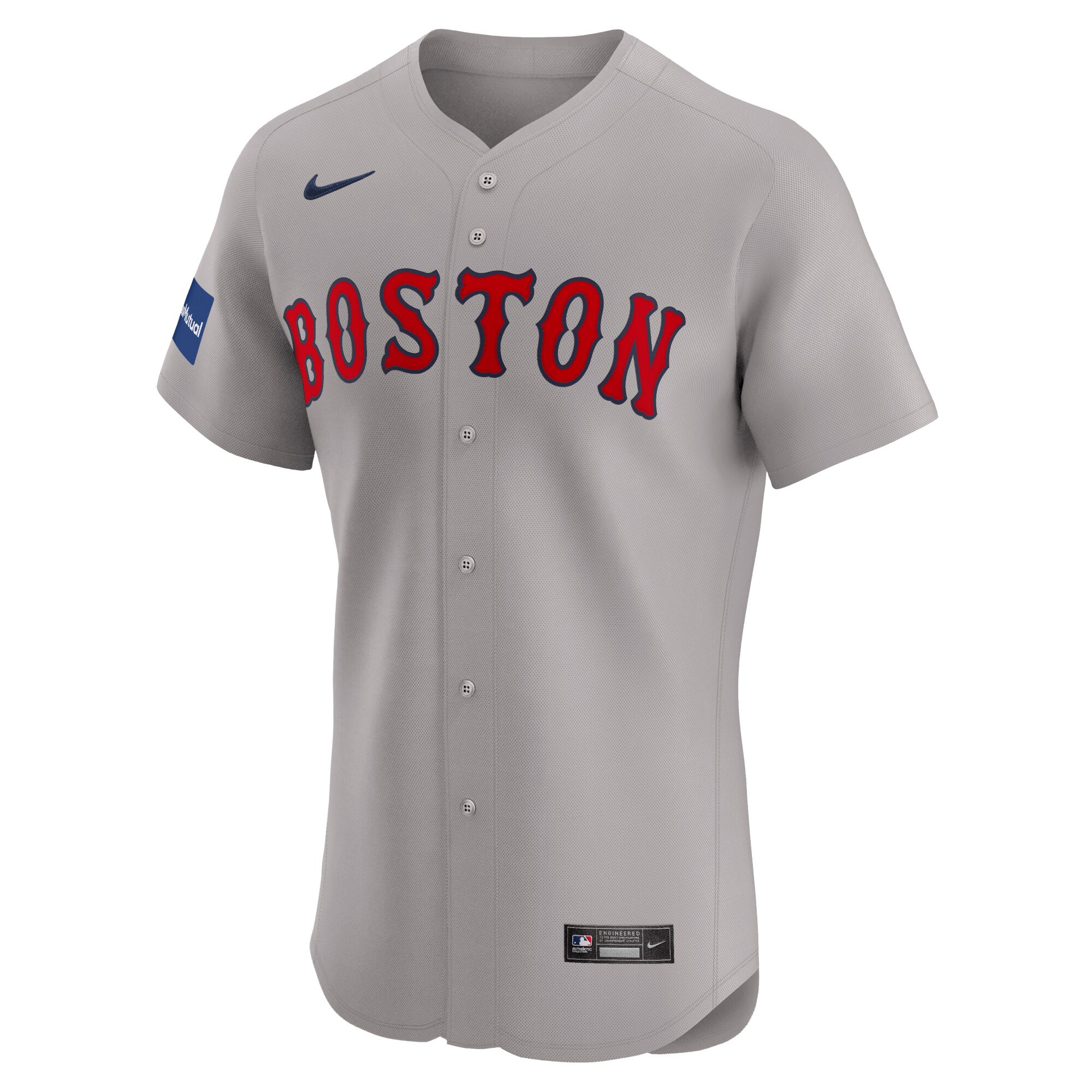 Alternative view of Men's Boston Red Sox David Ortiz Gray Road Elite Sponsor Patch Player Jersey
