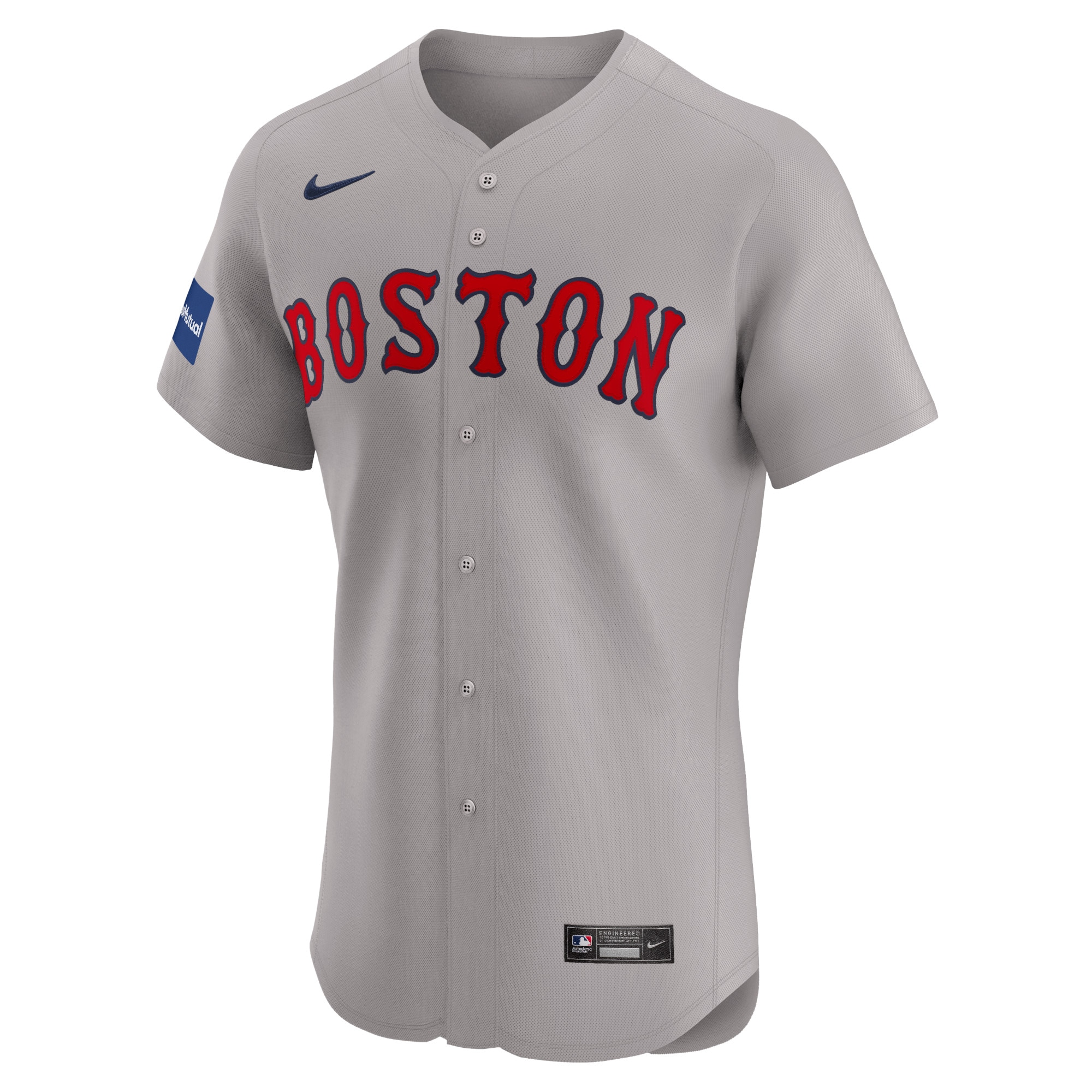 Alternative view of Men's Boston Red Sox David Ortiz Gray Road Elite Sponsor Patch Player Jersey