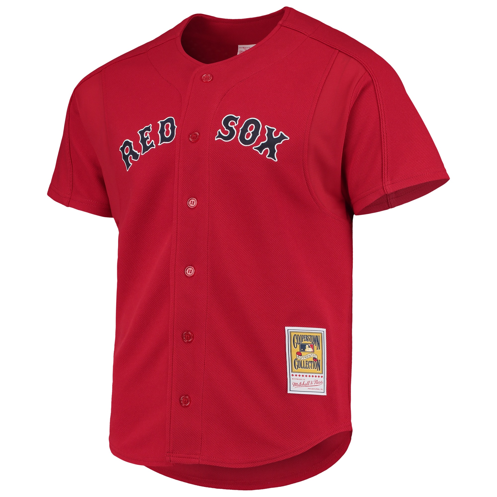 Alternative view of Men's Boston Red Sox David Ortiz Mitchell & Ness Red Cooperstown Collection Mesh Batting Practice Button-Up Jersey