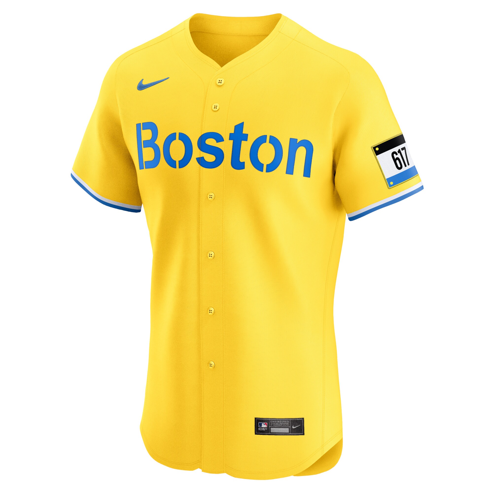Alternative view of Men's Boston Red Sox Rafael Devers Gold City Connect Elite Jersey