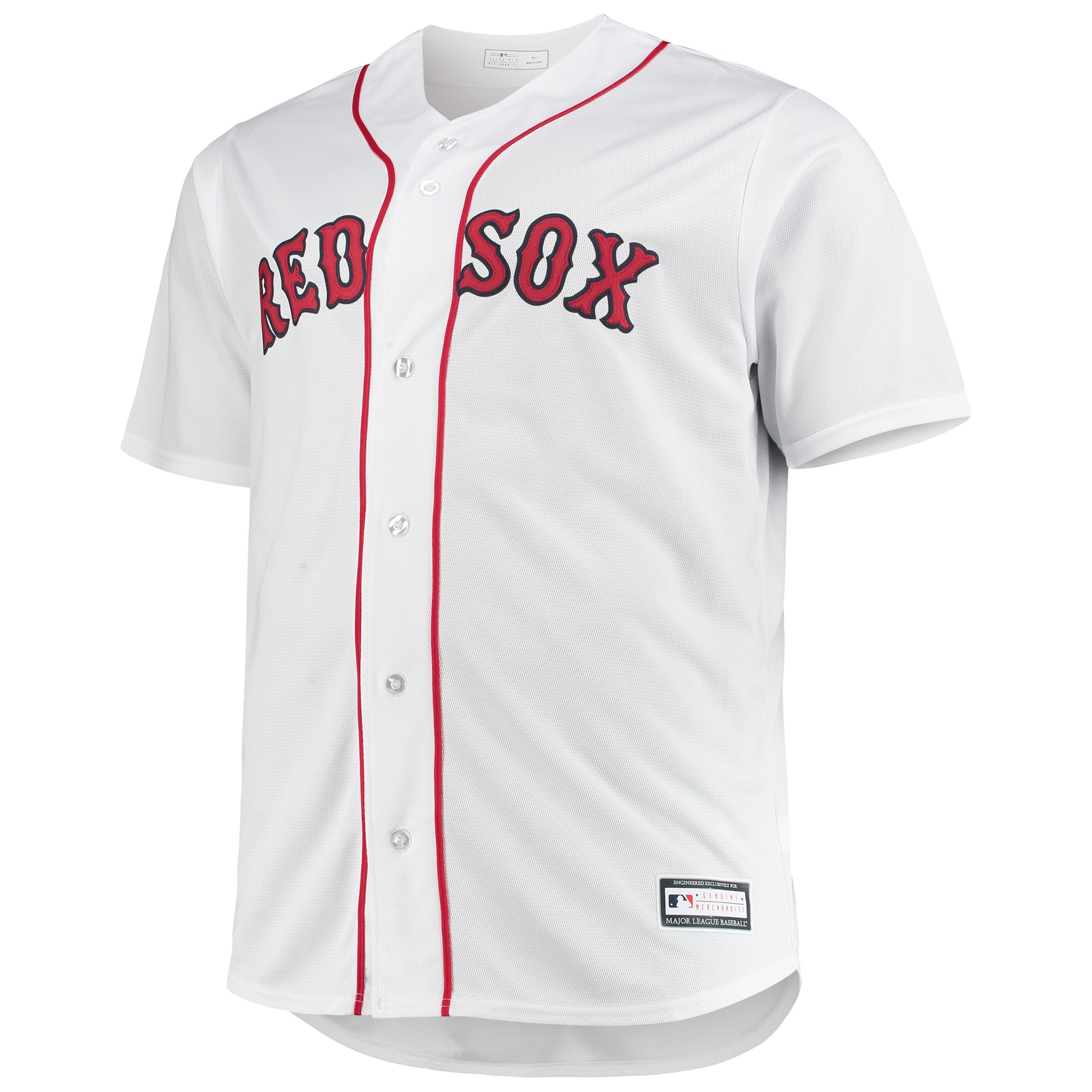 Alternative view of Men's Boston Red Sox White Big & Tall Home Team Jersey
