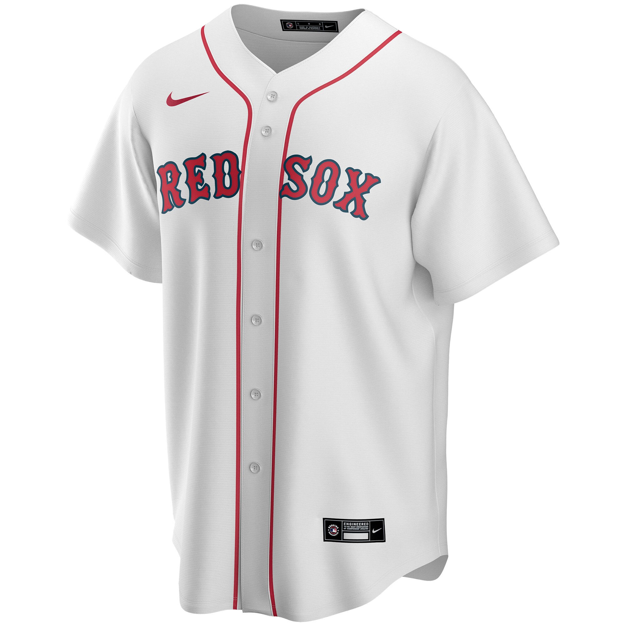 Alternative view of Men's Boston Red Sox White Home Custom Jersey