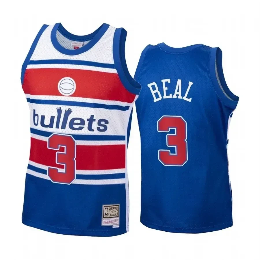 Men's Bradley Beal 3 Washington Wizards Blue Hardwood Classics Jersey - JS514 