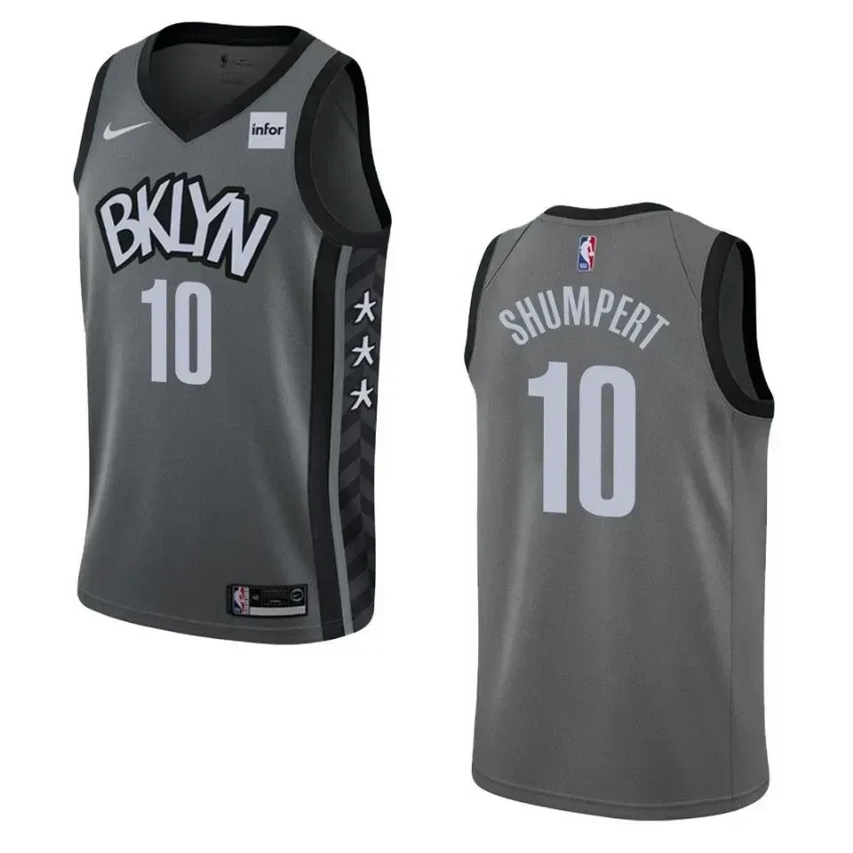 Men's Brooklyn Nets 10 Iman Shumpert Statement Swingman Jersey - Gray - JS458 