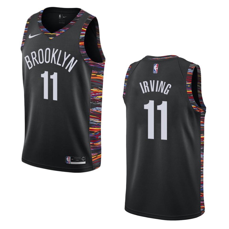 Men's Brooklyn Nets #11 Kyrie Irving City Swingman Jersey - Black