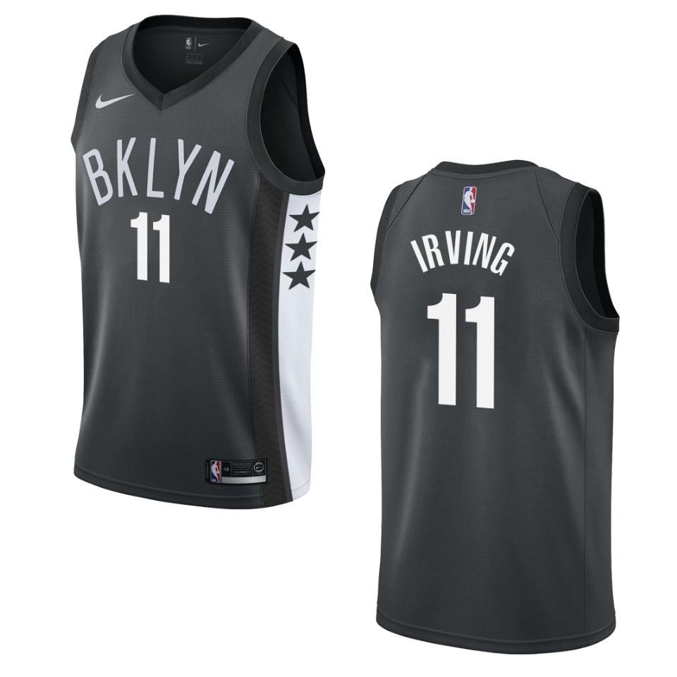 Men's Brooklyn Nets #11 Kyrie Irving Statement Swingman Jersey - Black