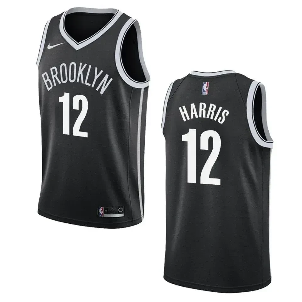 Men's Brooklyn Nets 12 Joe Harris Icon Swingman Jersey - Black - JS562 