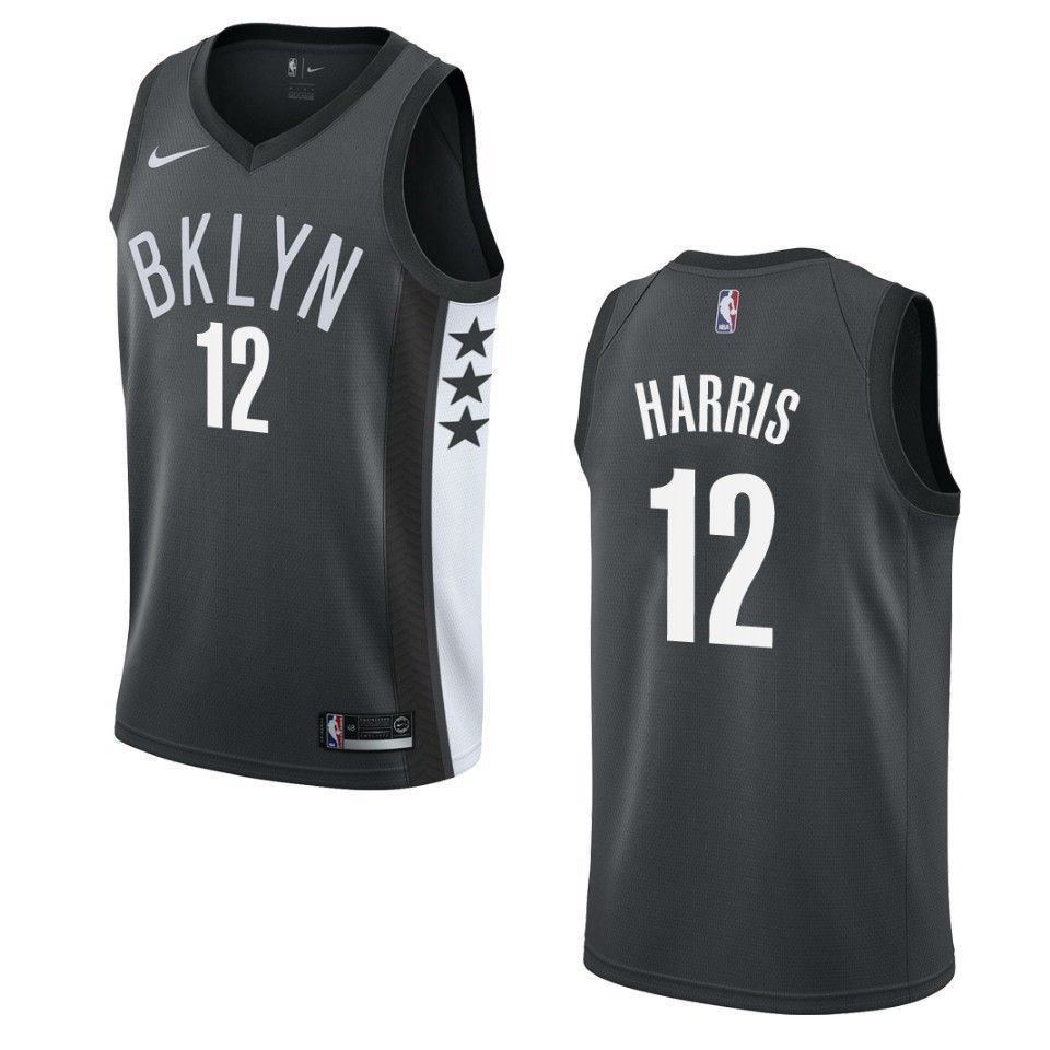 Men's Brooklyn Nets 12 Joe Harris Statement Swingman Jersey - Black - JS227 