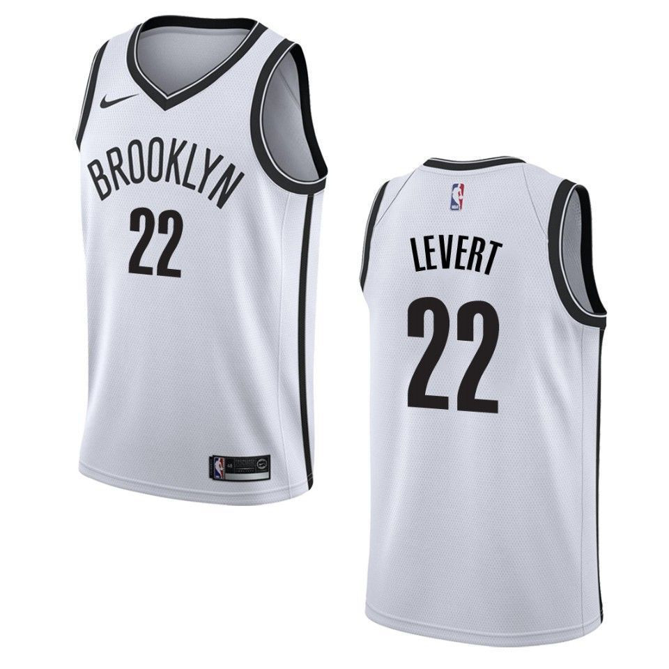 Men's Brooklyn Nets 22 Caris Levert Association Swingman Jersey - White - JS624 