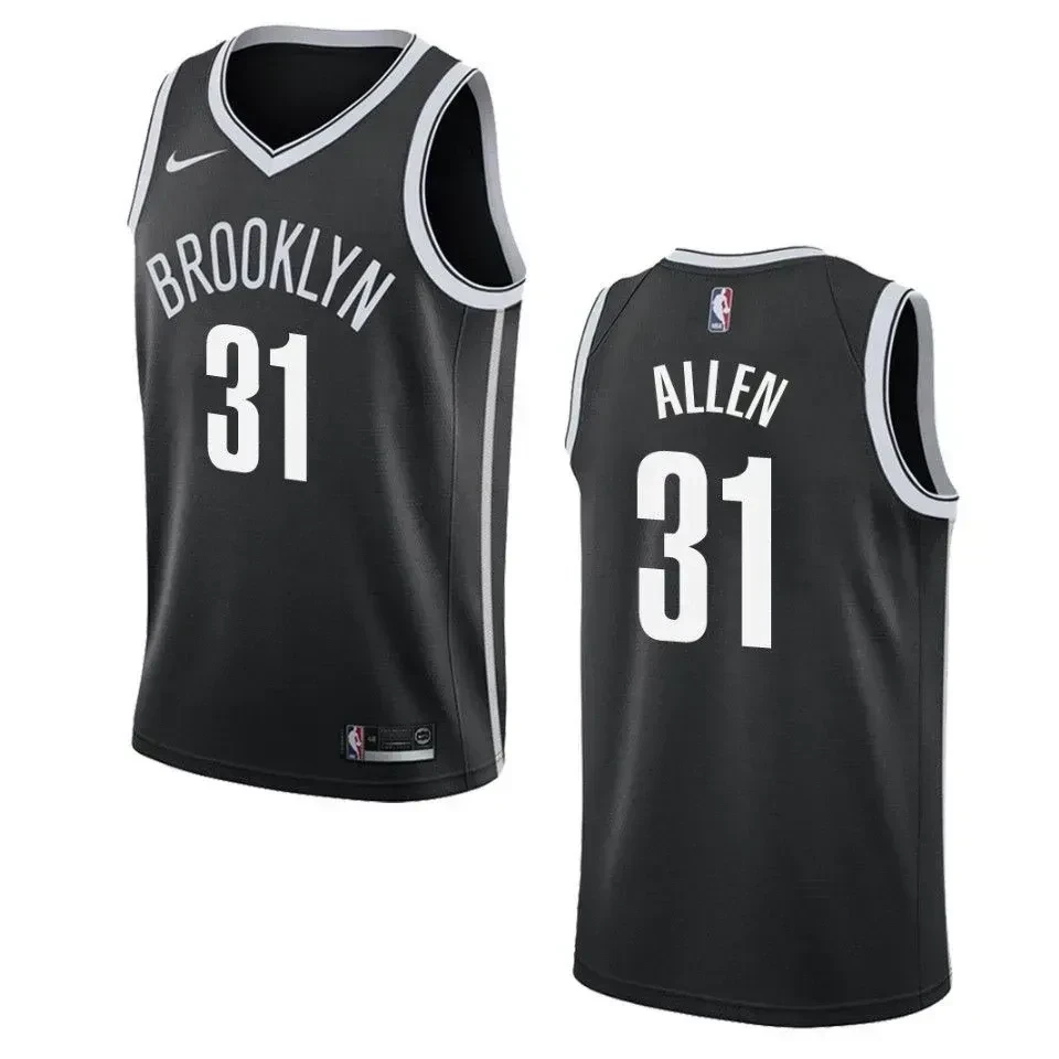 Men's Brooklyn Nets 31 Jarrett Allen Icon Swingman Jersey - Black - JS208 