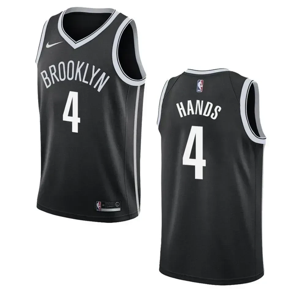 Men's Brooklyn Nets 4 Jaylen Hands Icon Swingman Jersey - Black - JS836 