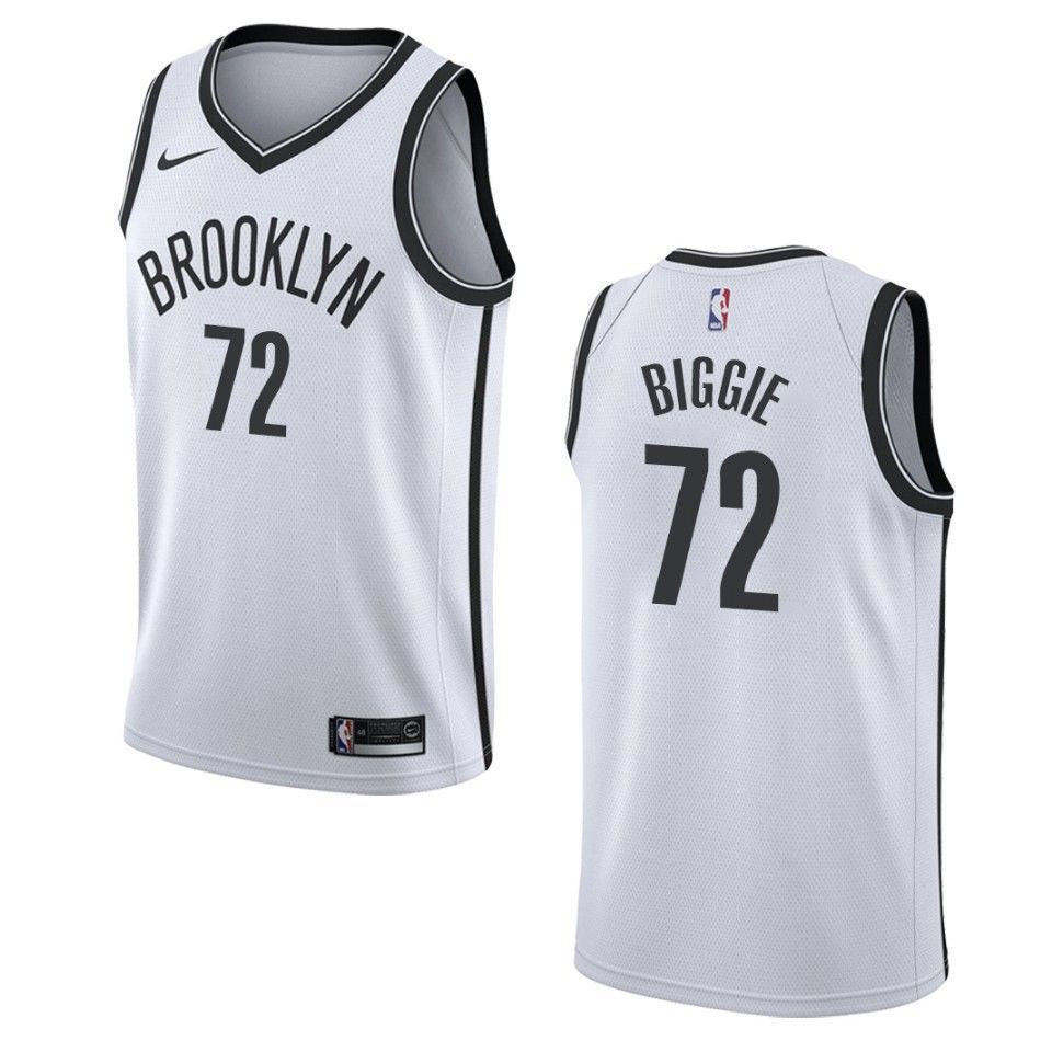 Men's Brooklyn Nets 72 Biggie Smalls Association Jersey - White - JS287 