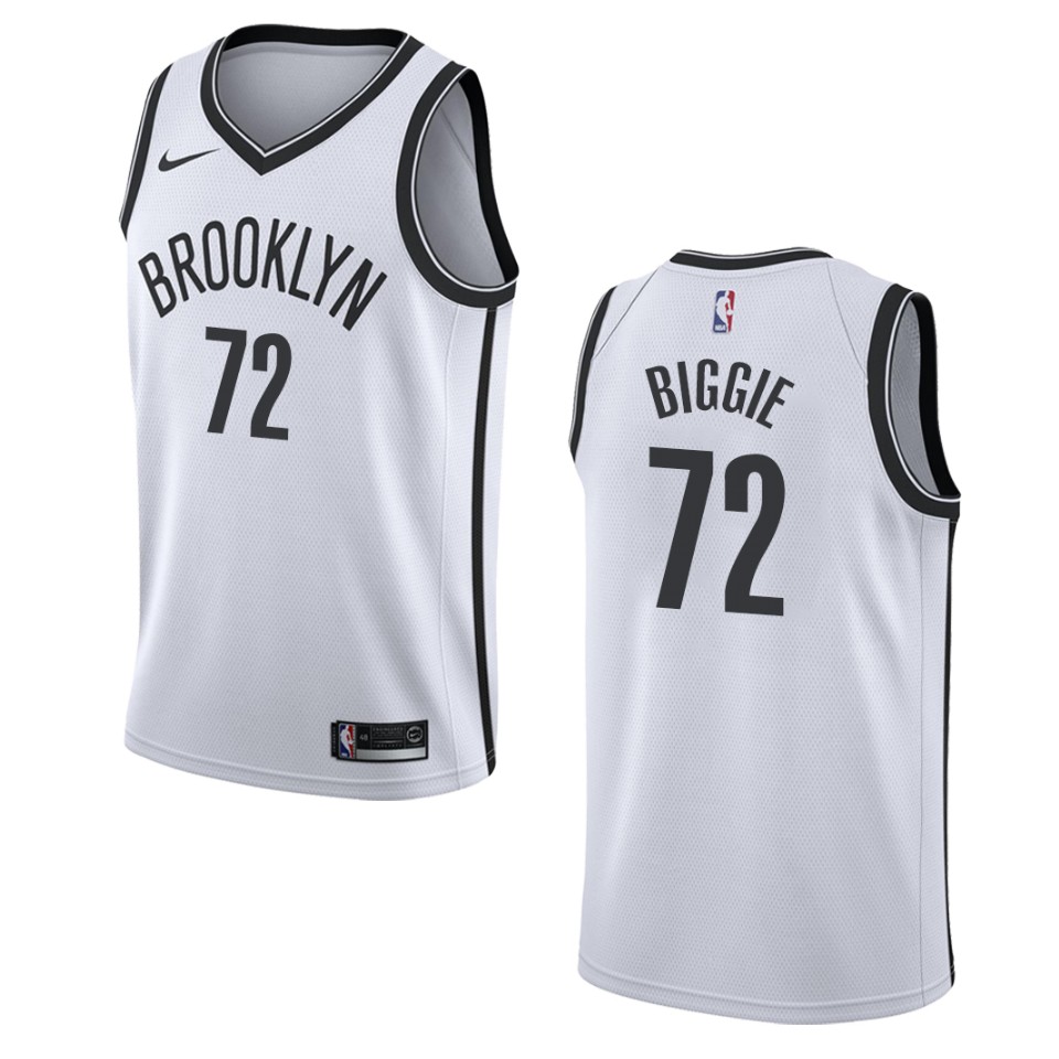 Men's Brooklyn Nets #72 Biggie Smalls Association Jersey - White