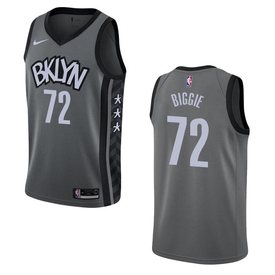 Men's Brooklyn Nets #72 Biggie Smalls Statement Jersey - Gray
