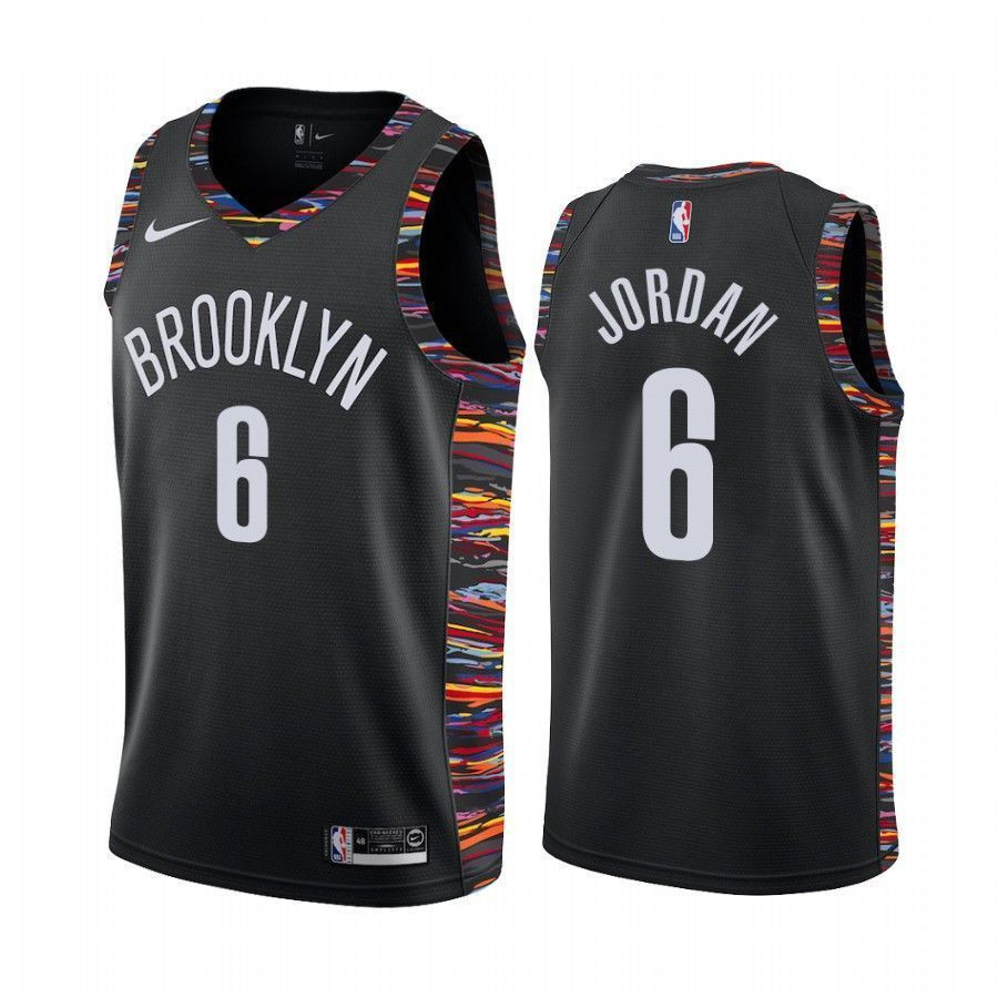 Men's Brooklyn Nets Deandre Jordan 6 City Men's Jersey - JS340 