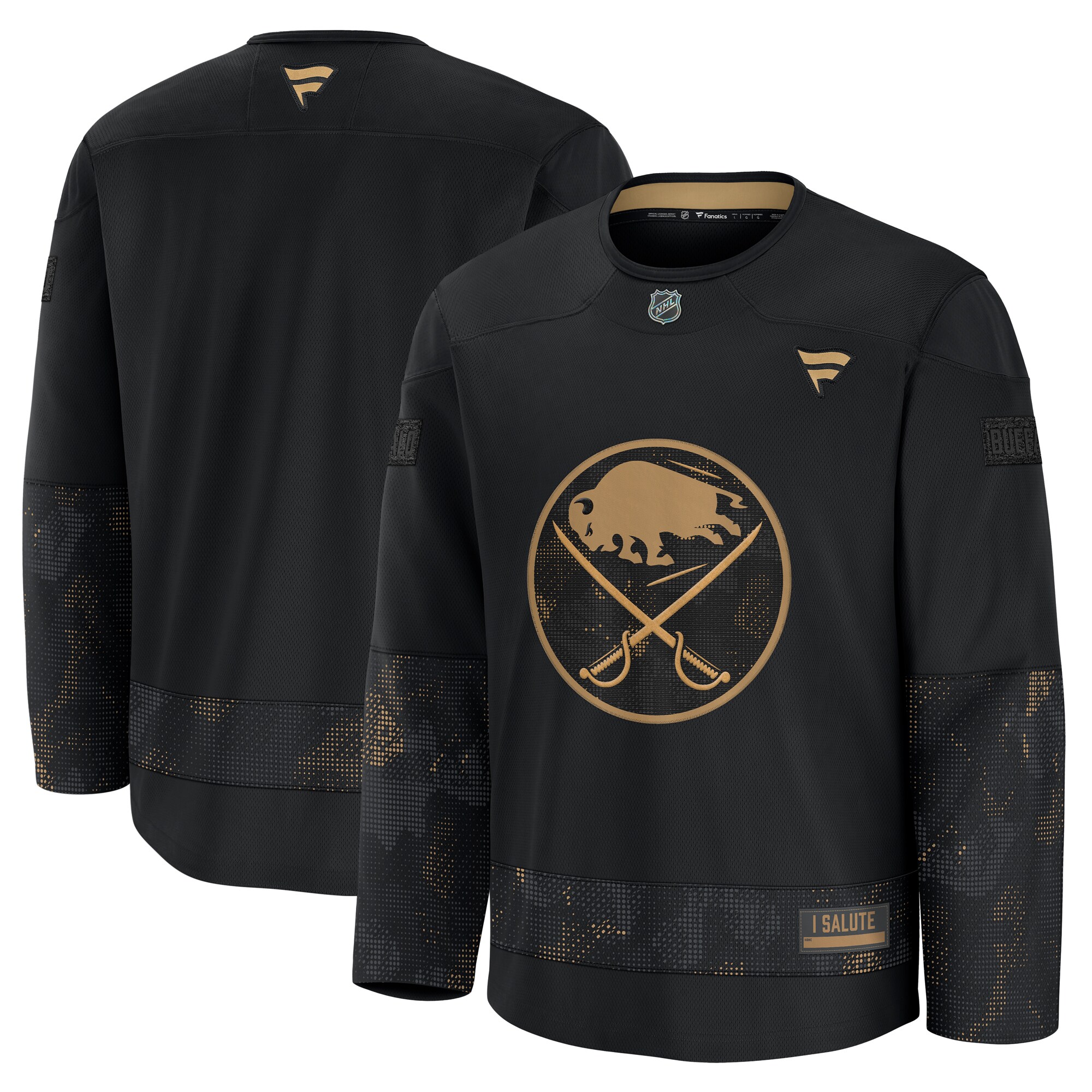 Men's Buffalo Sabres Black 2024 Military Appreciation Practice Jersey - JS654 
