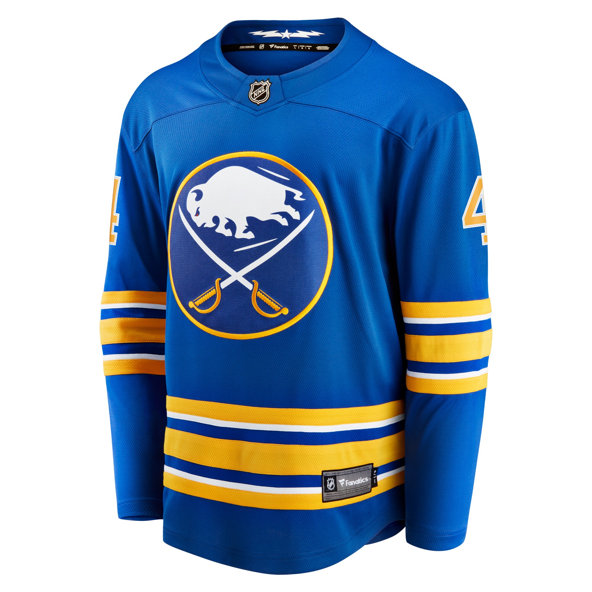 Alternative view of Men's Buffalo Sabres Bowen Byram Royal Home Breakaway Jersey - JS354 