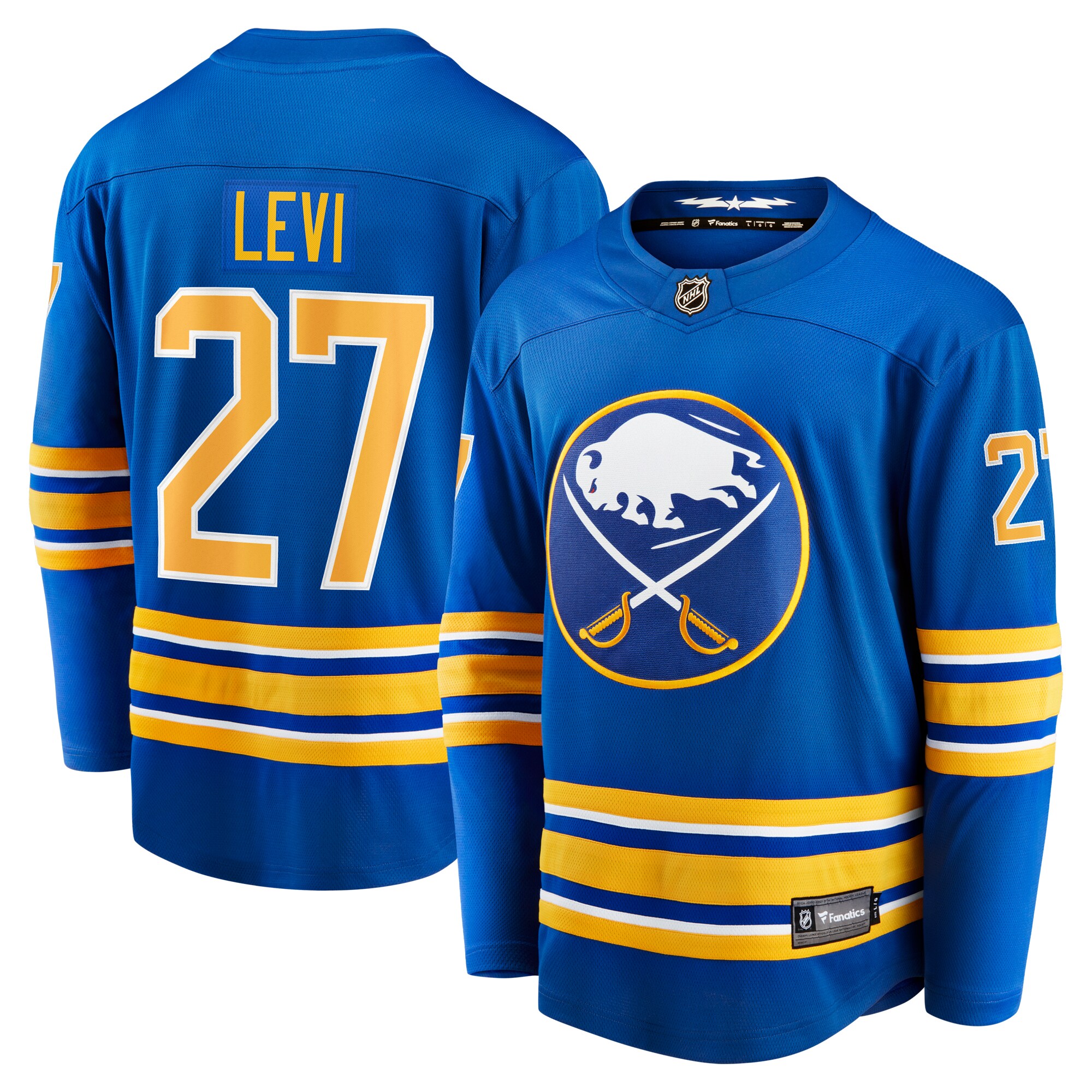 Men's Buffalo Sabres Devon Levi Royal Home Breakaway Jersey - JS656 