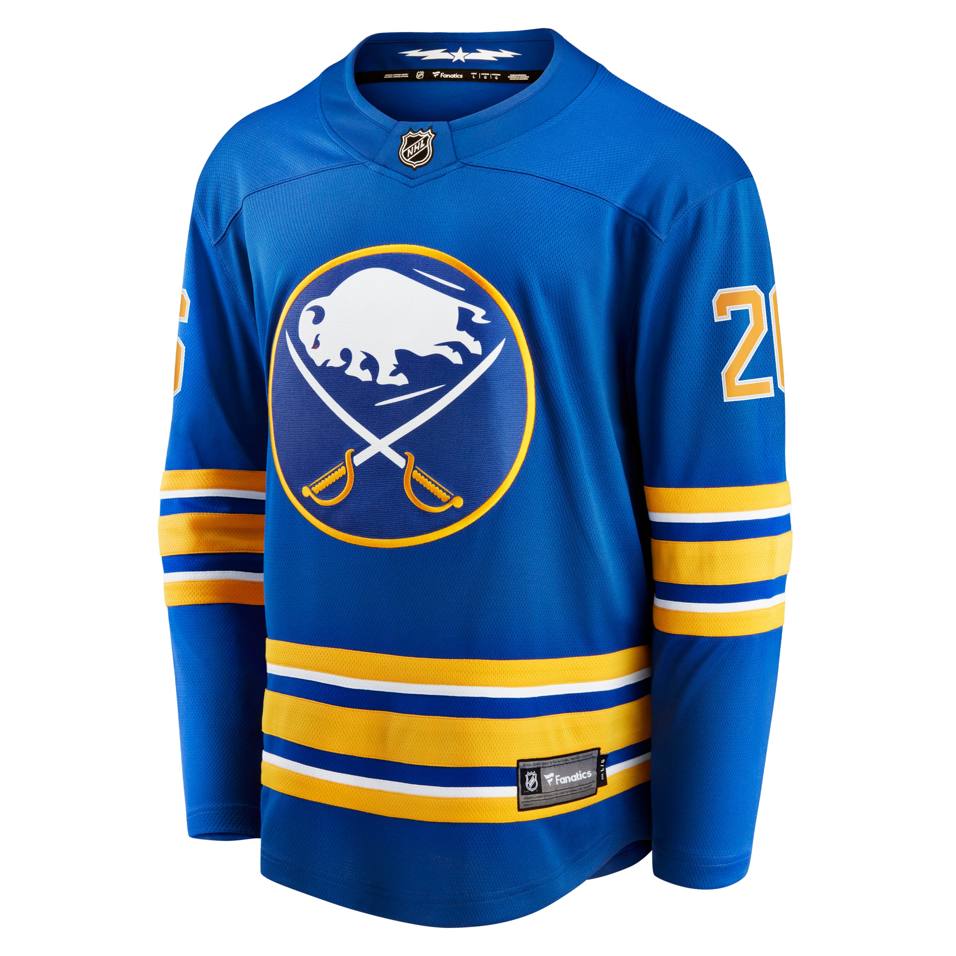 Alternative view of Men's Buffalo Sabres Rasmus Dahlin Royal Home Breakaway Jersey - JS902 