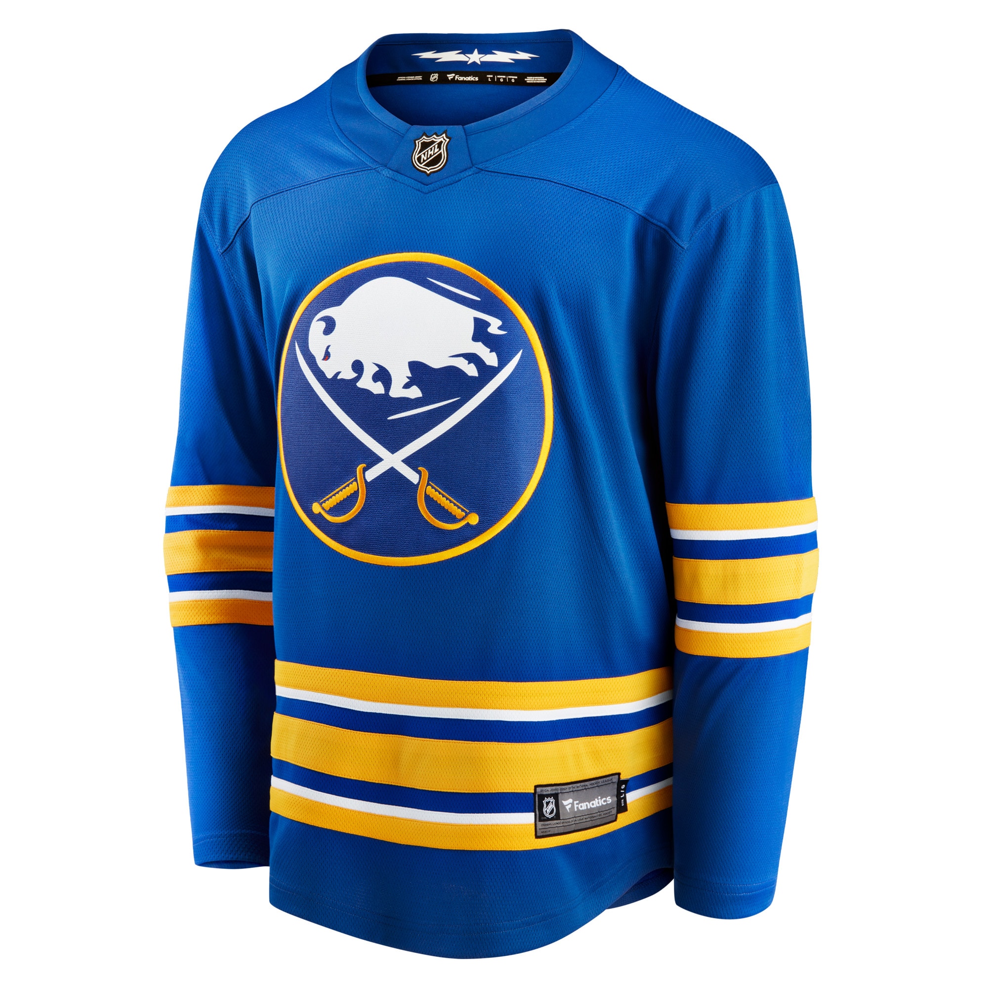 Alternative view of Men's Buffalo Sabres Royal Home Breakaway Jersey - JS619 