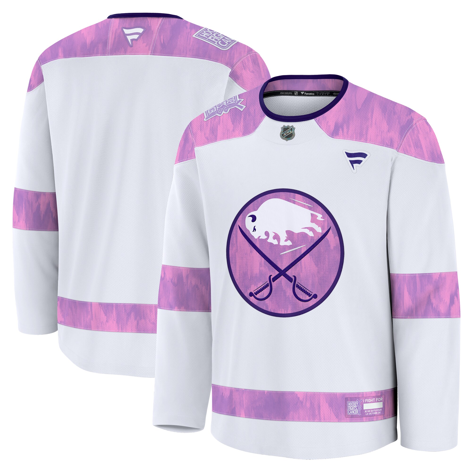 Men's Buffalo Sabres White 2024 Hockey Fights Cancer Practice Jersey - JS807 