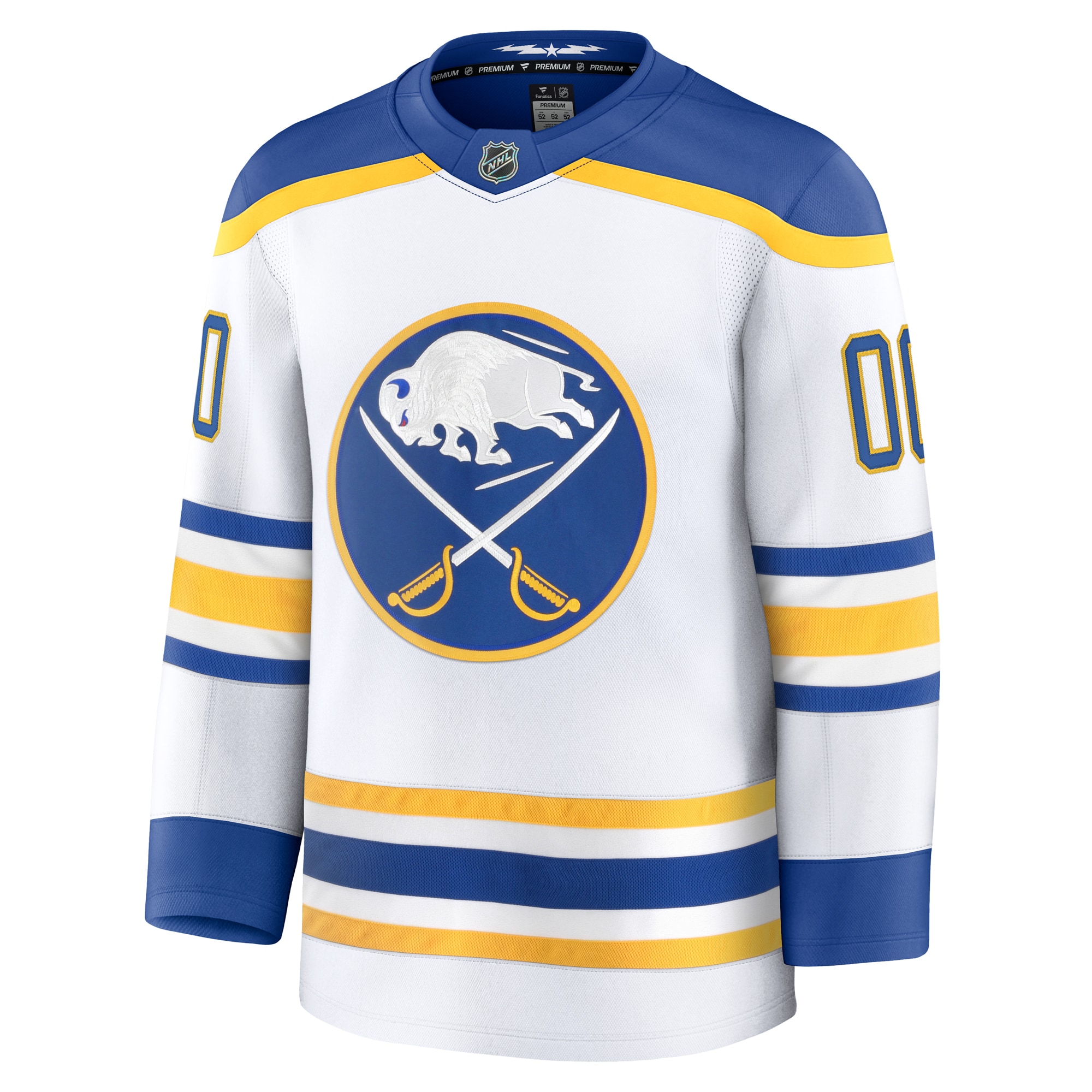 Alternative view of Men's Buffalo Sabres White Away Premium Custom Jersey - JS364 