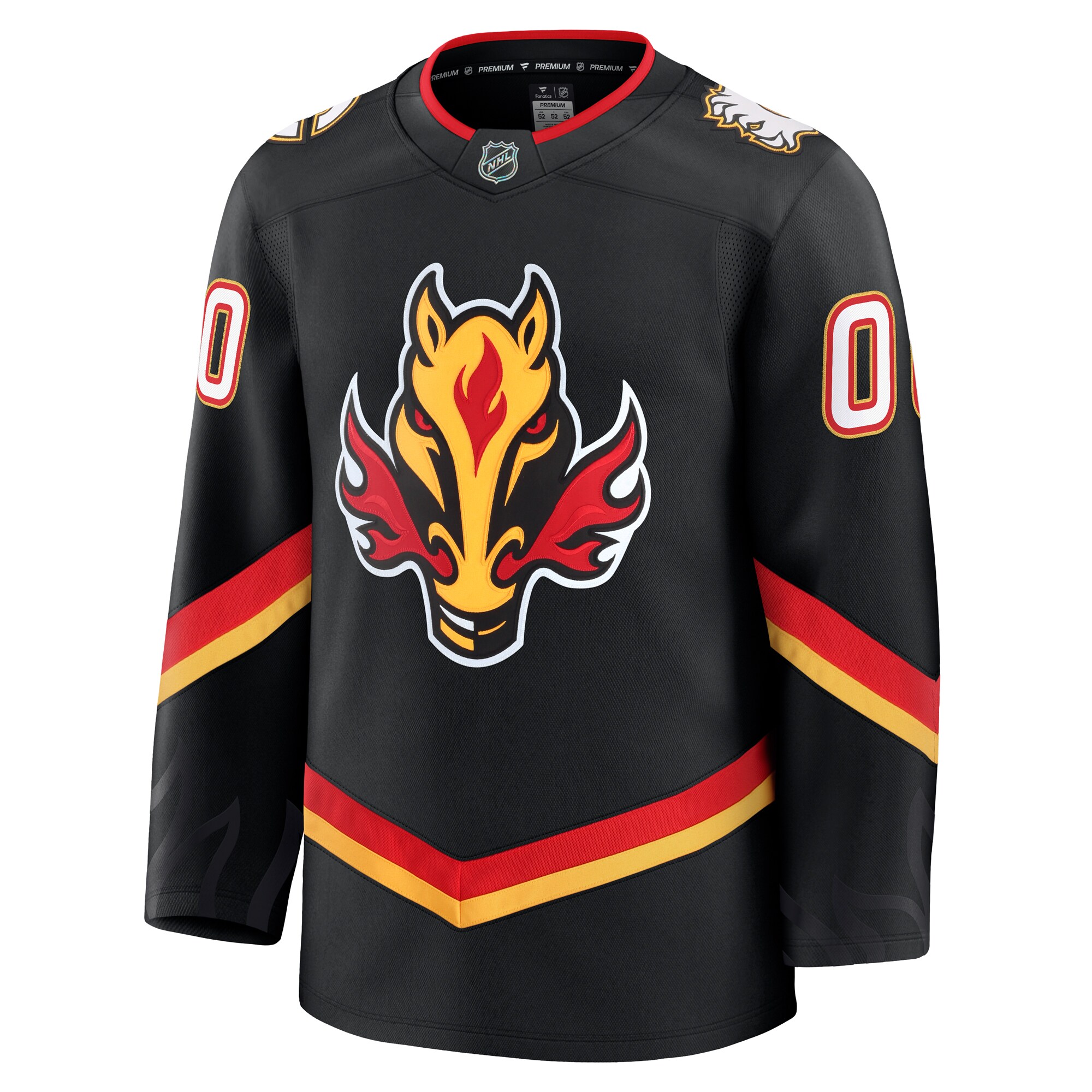 Alternative view of Men's Calgary Flames Black Alternate Premium Custom Jersey - JS891 