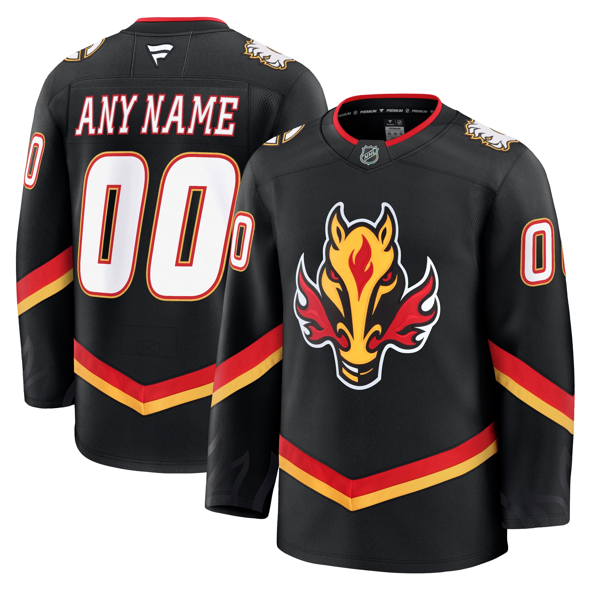 Men's Calgary Flames Black Alternate Premium Custom Jersey - JS987 