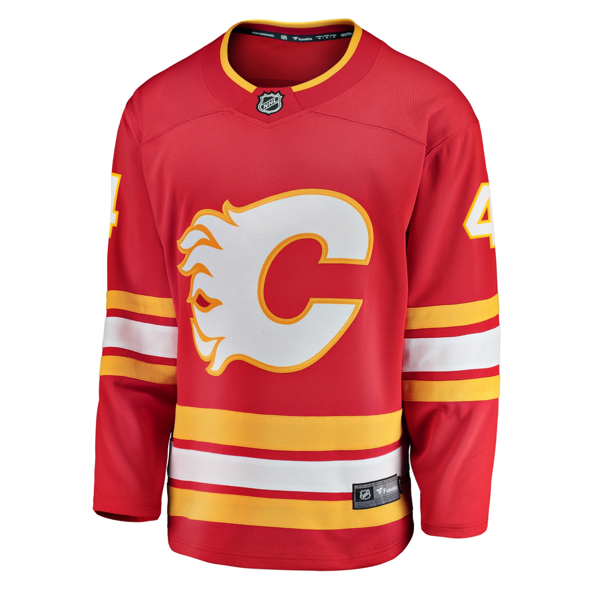 Alternative view of Men's Calgary Flames Rasmus Andersson Red Home Team Breakaway Player Jersey - JS374 