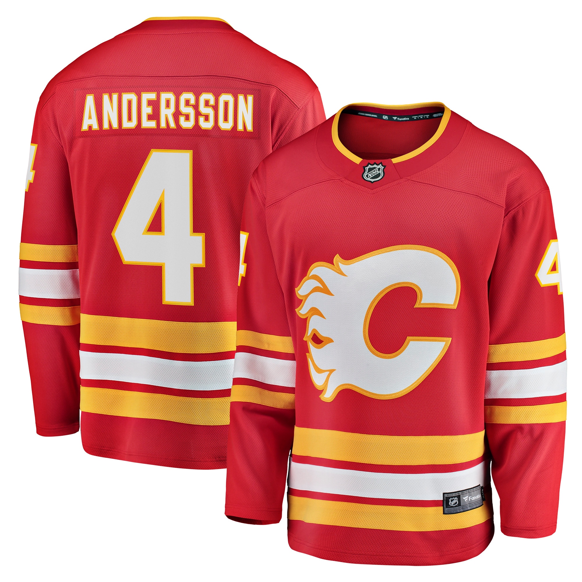 Men's Calgary Flames Rasmus Andersson Red Home Team Breakaway Player Jersey - JS374 