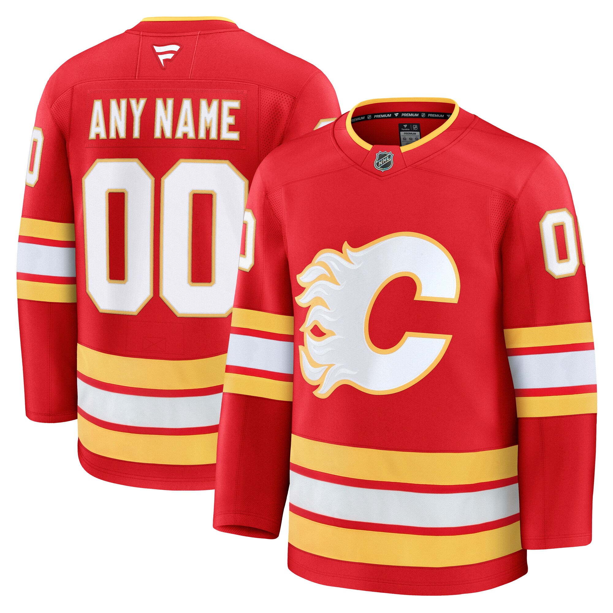Men's Calgary Flames Red Home Premium Custom Jersey - JS721 