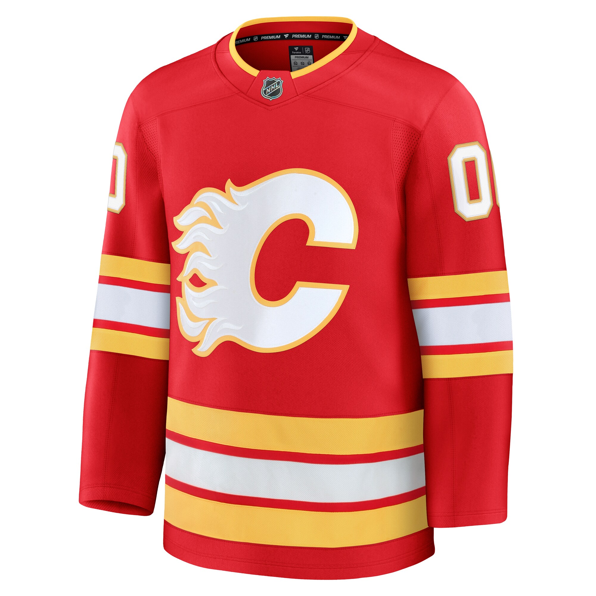Alternative view of Men's Calgary Flames Red Home Premium Custom Jersey - JS721 