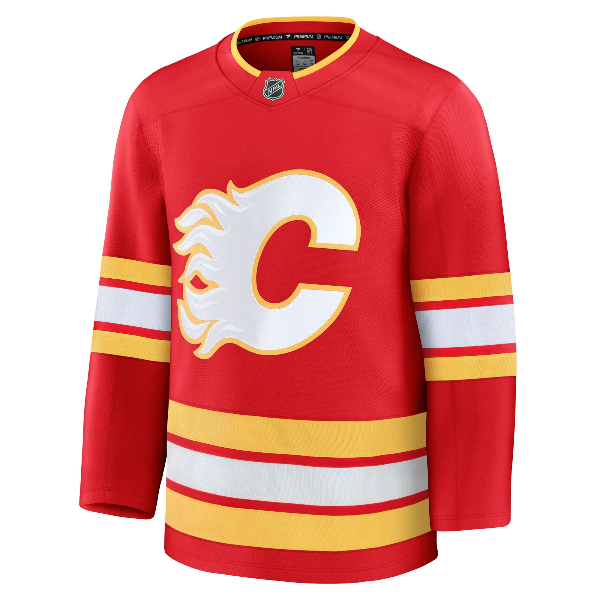 Alternative view of Men's Calgary Flames Red Home Premium Jersey - JS879 