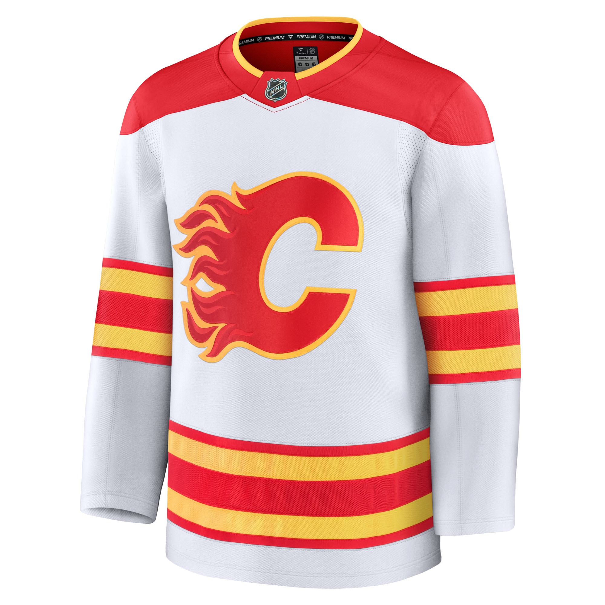 Alternative view of Men's Calgary Flames White Away Premium Jersey - JS333 