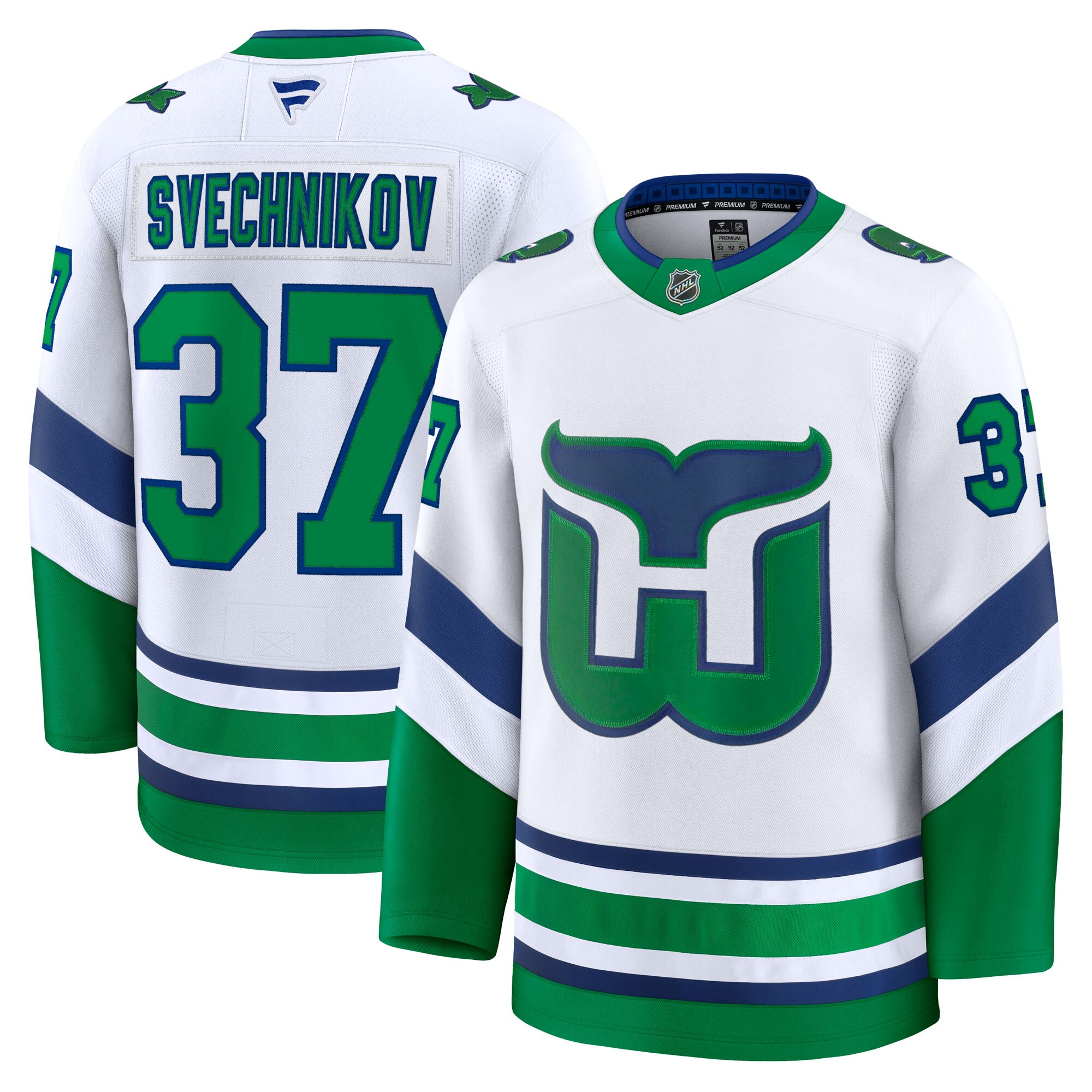 Men's Carolina Hurricanes Andrei Svechnikov White Throwback Premium Jersey - JS185 