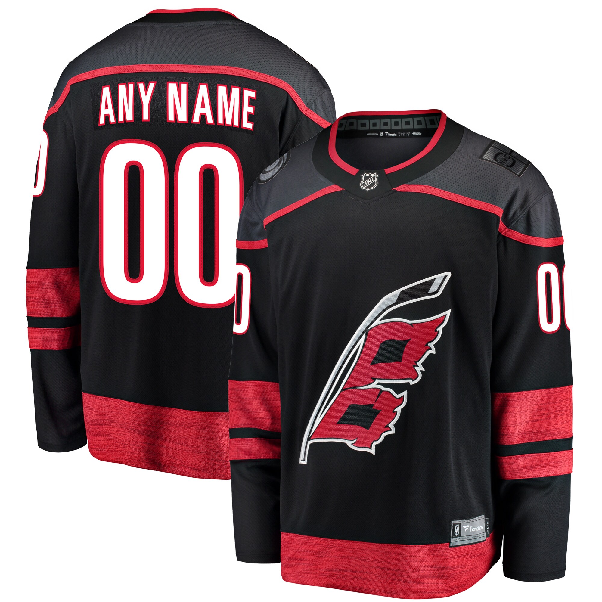 Men's Carolina Hurricanes Black Home Breakaway Custom Jersey - JS345 