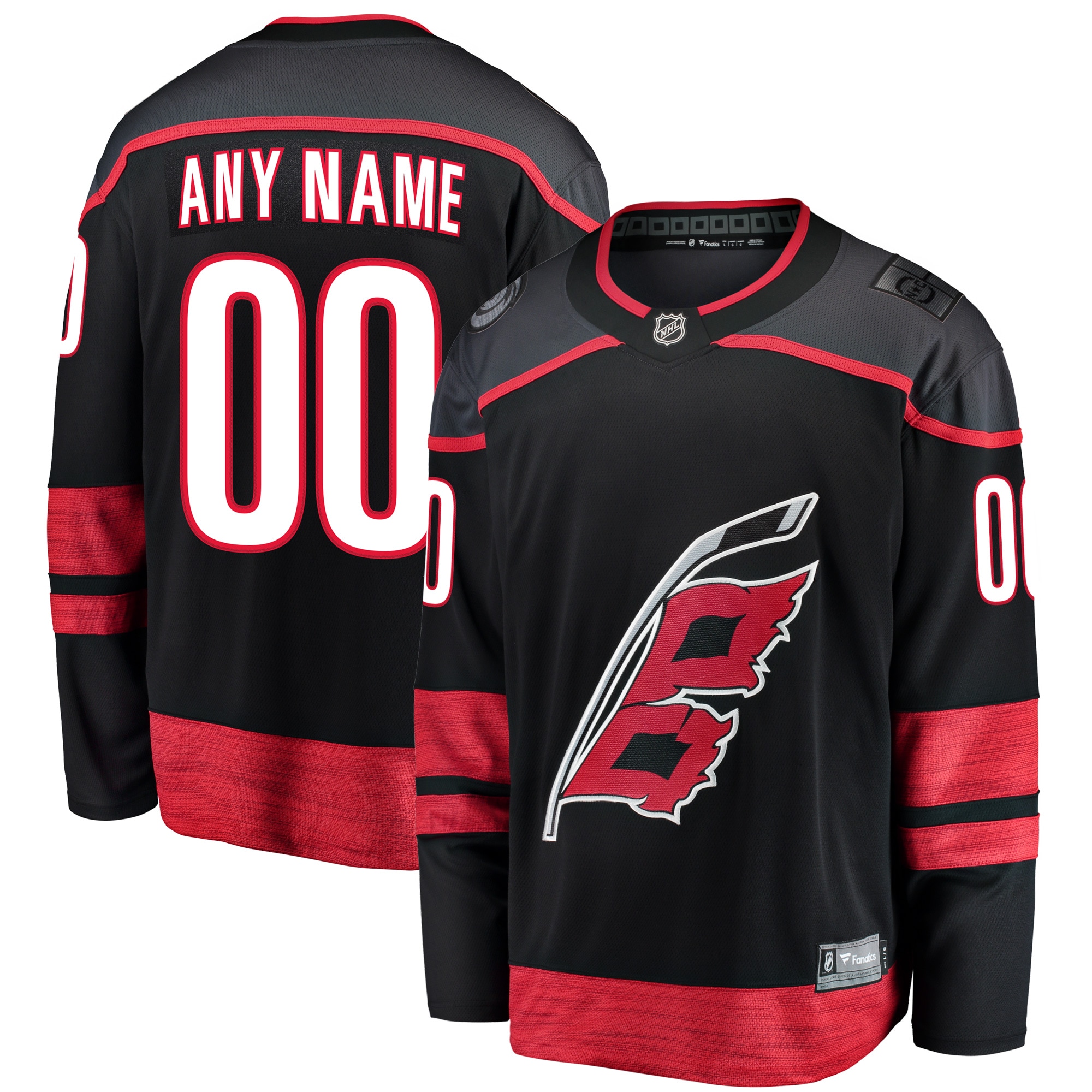 Men's Carolina Hurricanes Black Home Breakaway Custom Jersey - JS594 