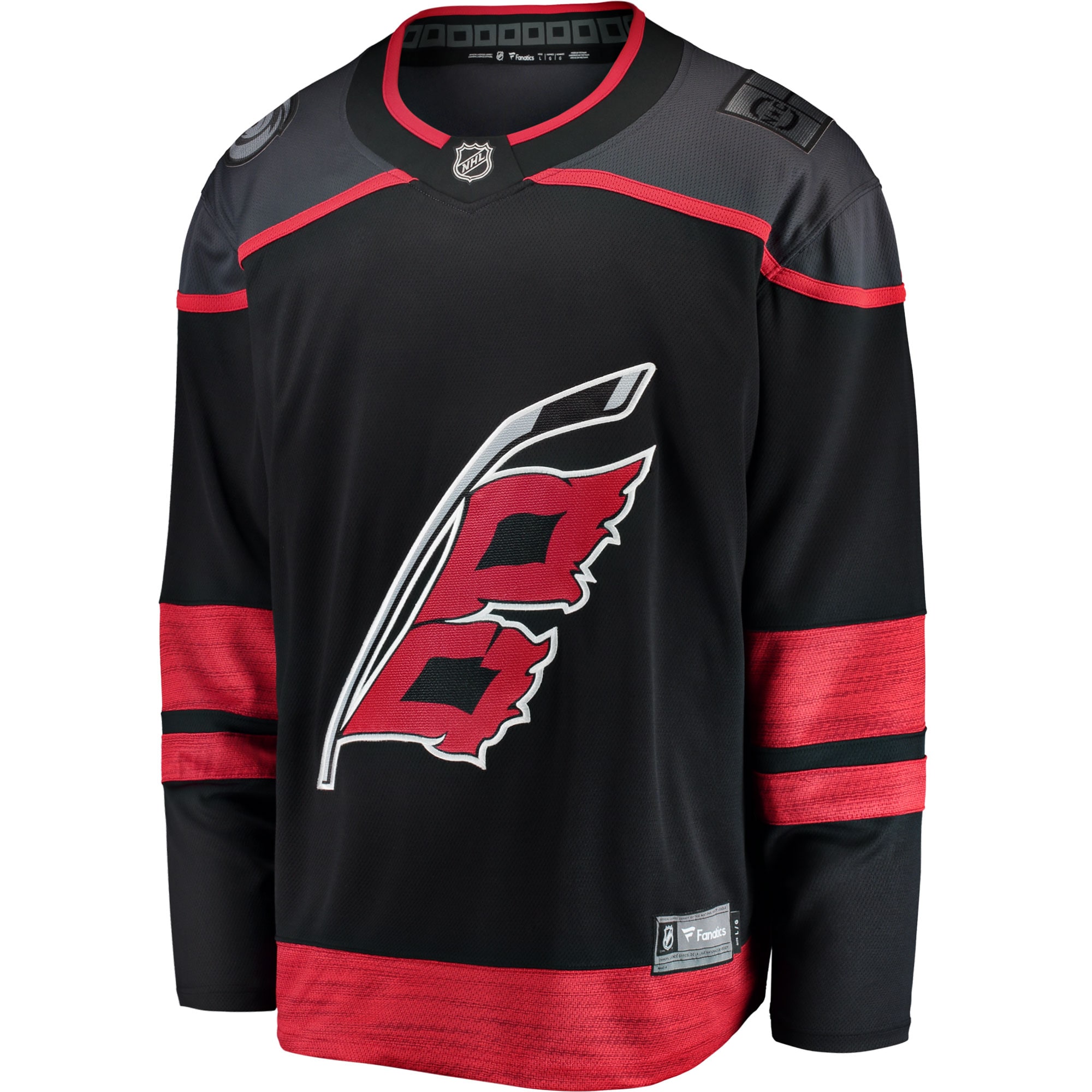 Alternative view of Men's Carolina Hurricanes Black Home Breakaway Jersey - JS432 