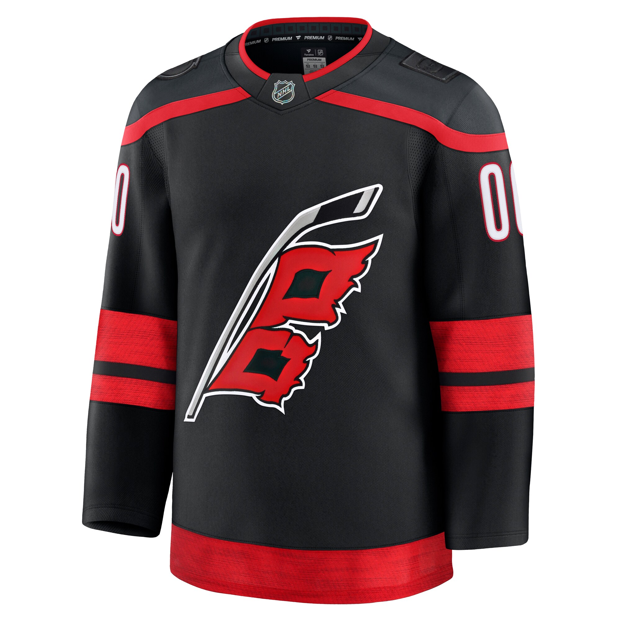 Alternative view of Men's Carolina Hurricanes Black Home Premium Custom Jersey - JS446 